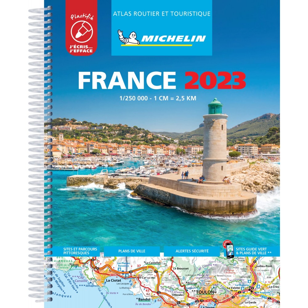 Frankrike Atlas A4 Michelin 2023 Laminerad
